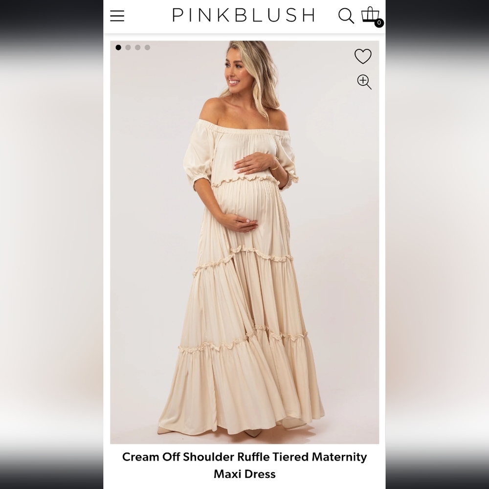 Pinkblush Off the shoulder White Maternity Dress